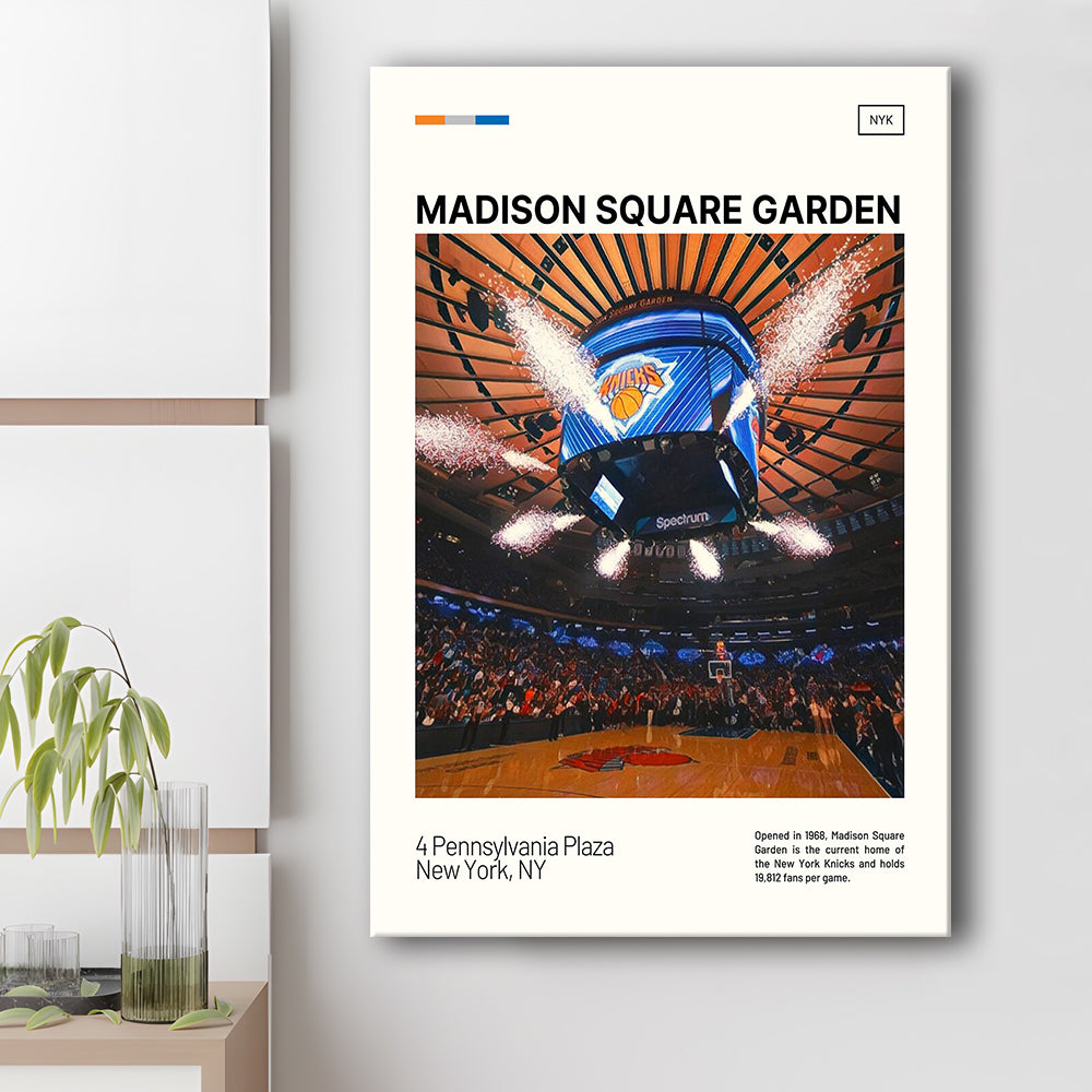 Madison Square Garden Print, NY Knicks Stadium Canvas Art, Fan Gifts, Sport Art, Canvas Print Wall Art