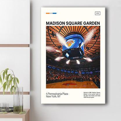 Madison Square Garden Print, NY Knicks Stadium Canvas Art, Fan Gifts, Sport Art, Canvas Print Wall Art
