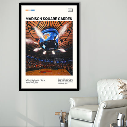 Madison Square Garden Print, NY Knicks Stadium Art, Gifts for him, Sport Art, Framed Art Print Wall Decor