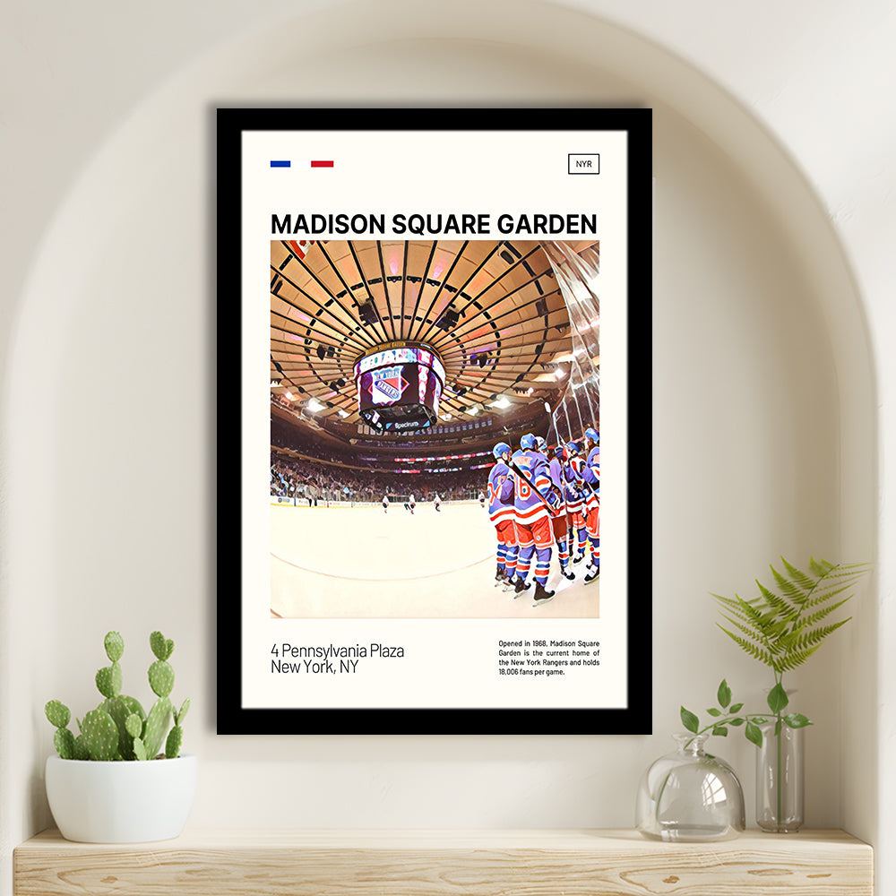 Madison Square Garden Print, NY Rangers Stadium Art, Gifts for him, Sport Art, Framed Art Print Wall Decor