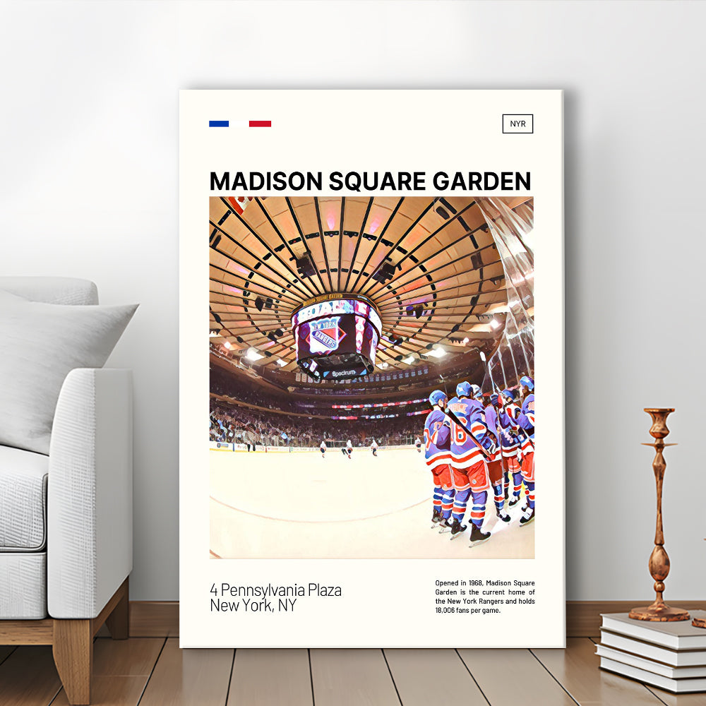 Madison Square Garden Print, NY Rangers Stadium Canvas Art, Fan Gifts, Sport Art, Canvas Print Wall Art