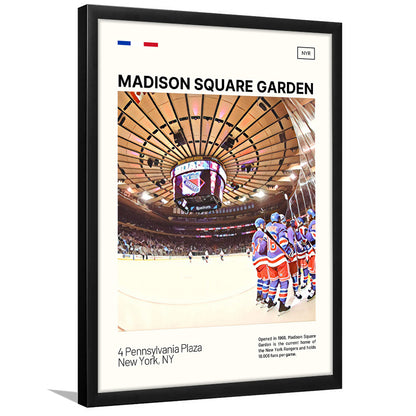 Madison Square Garden Print, NY Rangers Stadium Art, Gifts for him, Sport Art, Framed Art Print Wall Decor