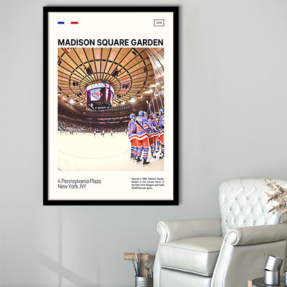 Madison Square Garden Print, NY Rangers Stadium Art, Gifts for him, Sport Art, Framed Art Print Wall Decor
