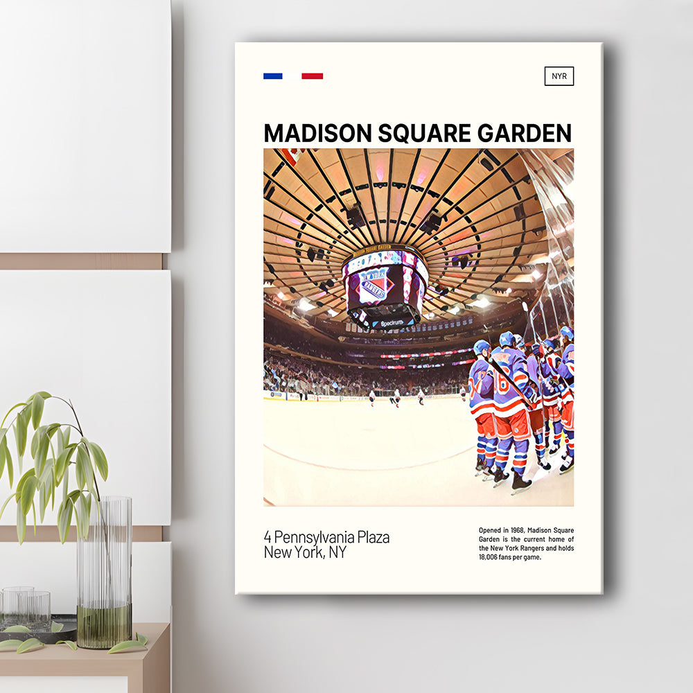 Madison Square Garden Print, NY Rangers Stadium Canvas Art, Fan Gifts, Sport Art, Canvas Print Wall Art