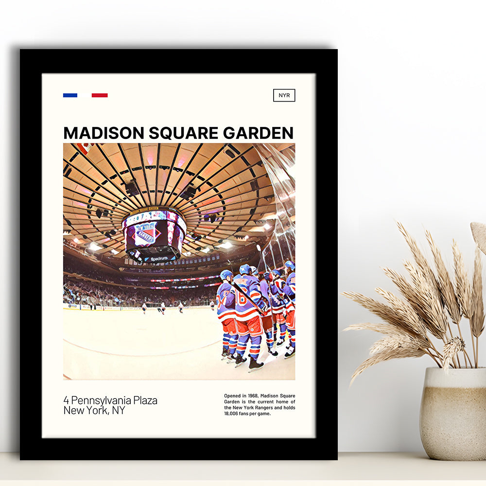 Madison Square Garden Print, NY Rangers Stadium Art, Gifts for him, Sport Art, Framed Art Print Wall Decor