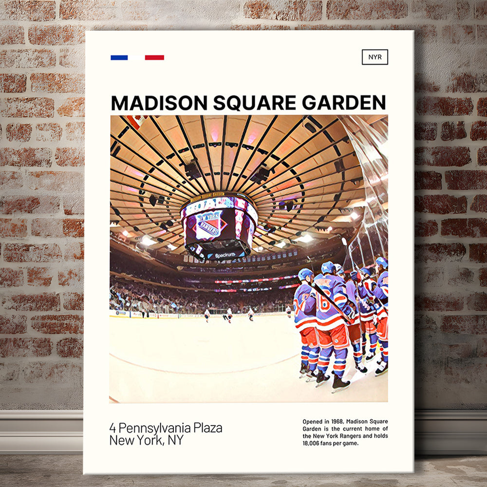 Madison Square Garden Print, NY Rangers Stadium Canvas Art, Fan Gifts, Sport Art, Canvas Print Wall Art