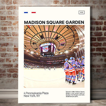 Madison Square Garden Print, NY Rangers Stadium Canvas Art, Fan Gifts, Sport Art, Canvas Print Wall Art