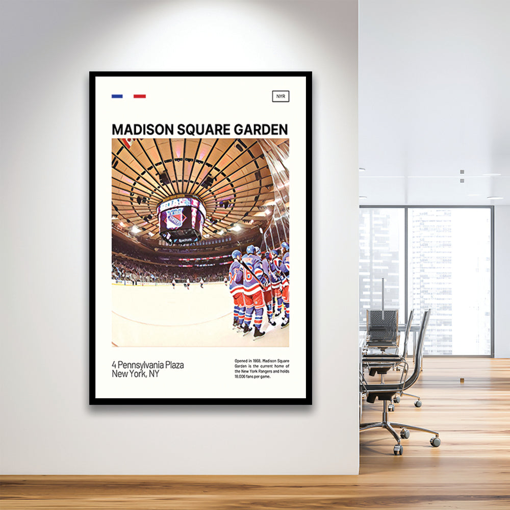 Madison Square Garden Print, NY Rangers Stadium Art, Gifts for him, Sport Art, Framed Art Print Wall Decor