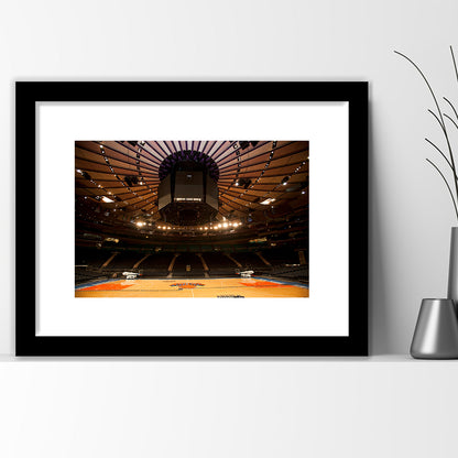 Madison Square Garden, Stadium Canvas, Sport Art, Gift for him, White Border Framed Art Print Wall Decor