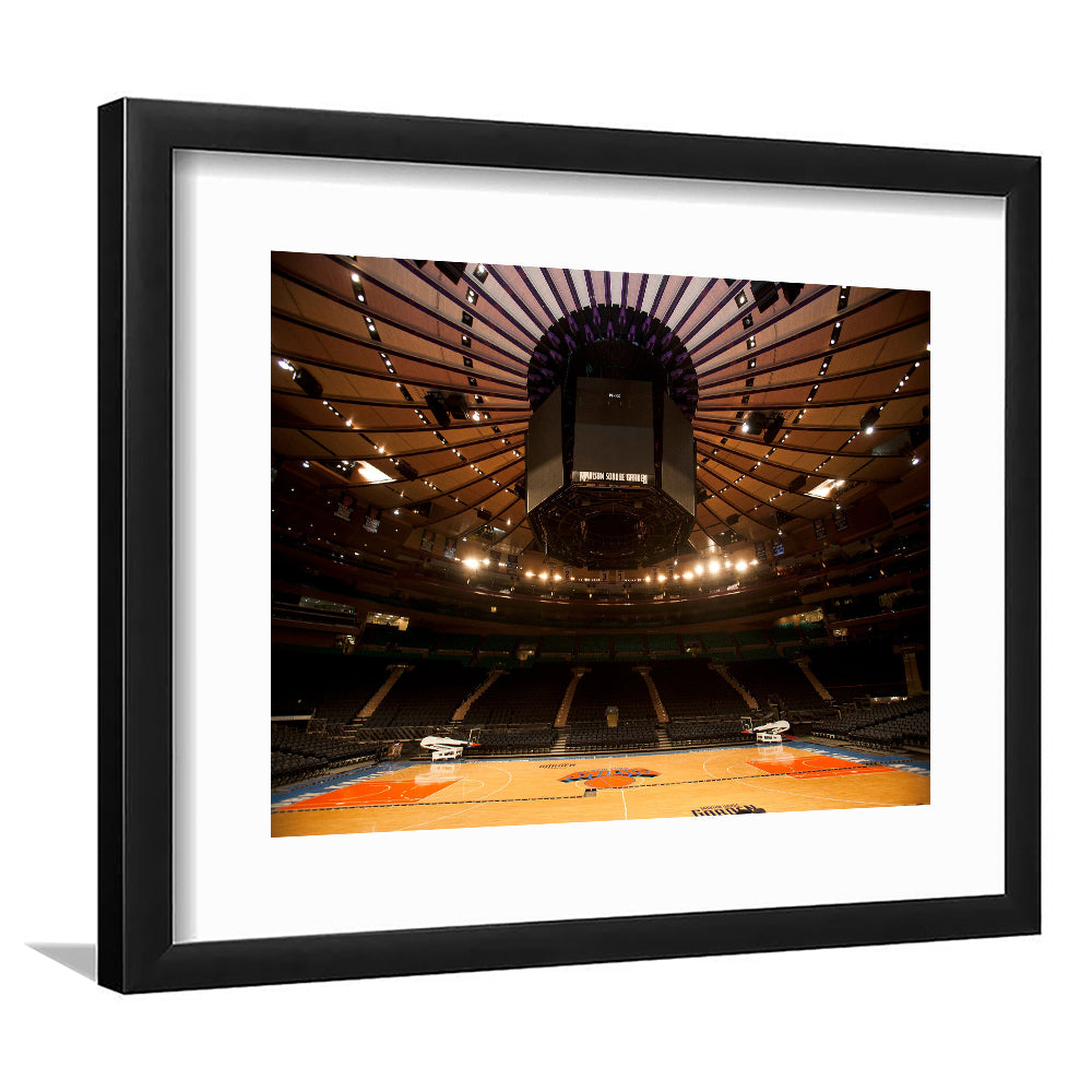 Madison Square Garden, Stadium Canvas, Sport Art, Gift for him, White Border Framed Art Print Wall Decor