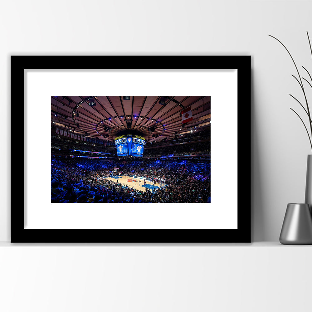 Madison Square Garden Stadium, Stadium Canvas, Sport Art, Gift for him, White Border Framed Art Print Wall Decor