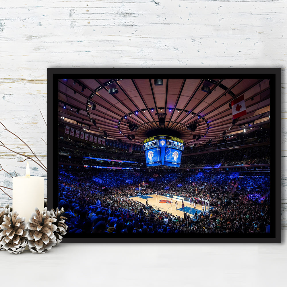 Madison Square Garden Stadium, Stadium Canvas, Sport Art, Framed Canvas Print Wall Art, Floating Frame