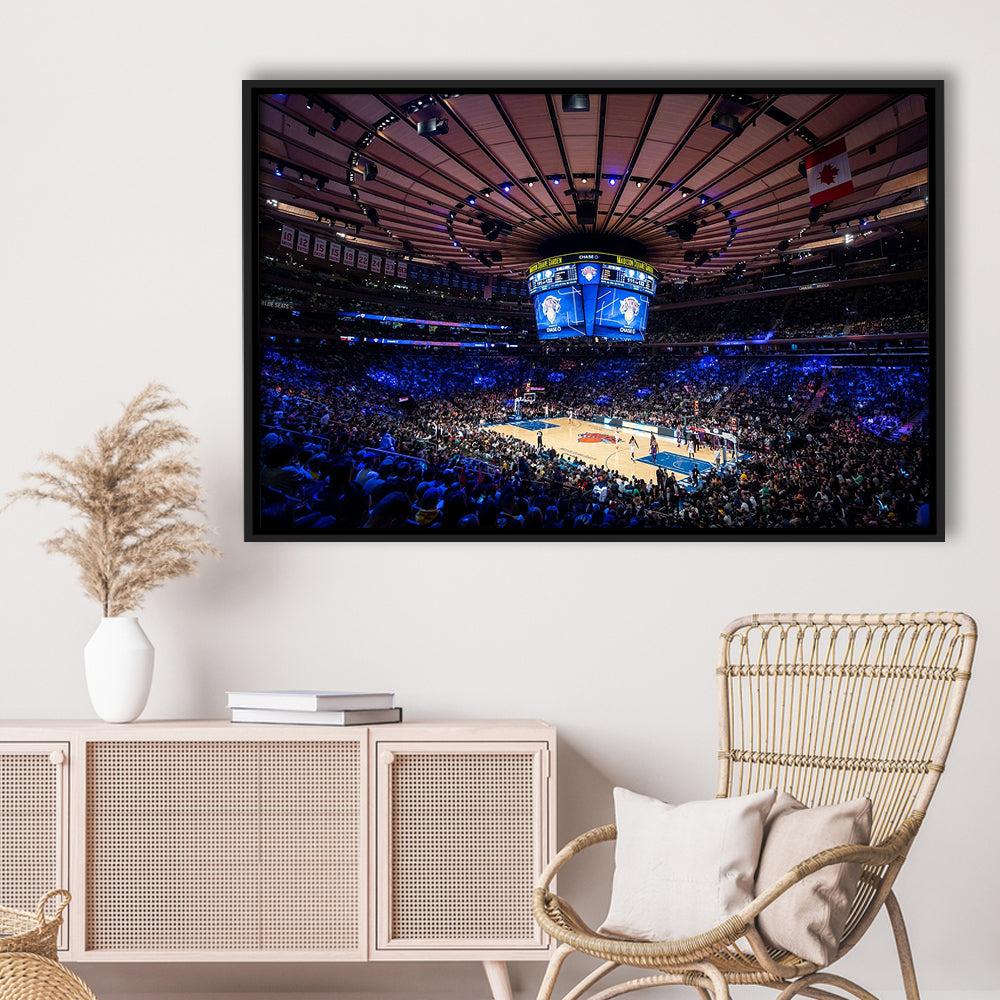 Madison Square Garden Stadium, Stadium Canvas, Sport Art, Framed Canvas Print Wall Art, Floating Frame