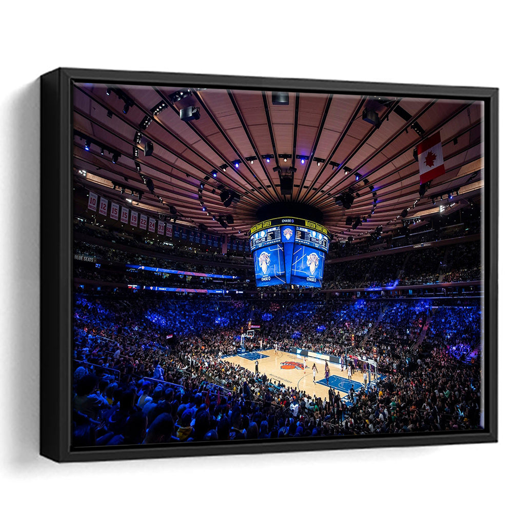 Madison Square Garden Stadium, Stadium Canvas, Sport Art, Framed Canvas Print Wall Art, Floating Frame