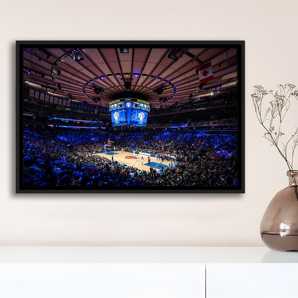 Madison Square Garden Stadium, Stadium Canvas, Sport Art, Framed Canvas Print Wall Art, Floating Frame