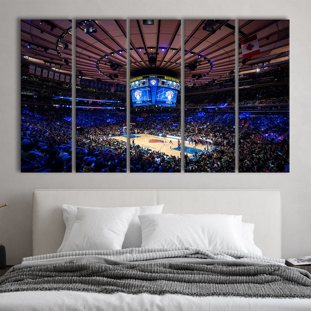 Madison Square Garden Stadium, Stadium Canvas, Sport Art, 5 Panel B, Extra Large Canvas, Canvas Print Wall Art