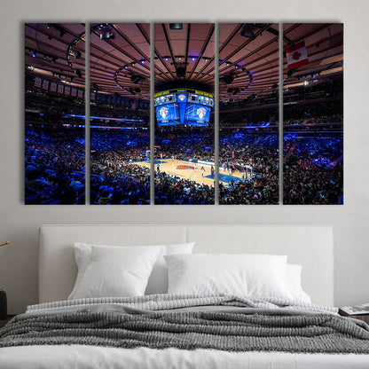 Madison Square Garden Stadium, Stadium Canvas, Sport Art, 5 Panel B, Extra Large Canvas, Canvas Print Wall Art