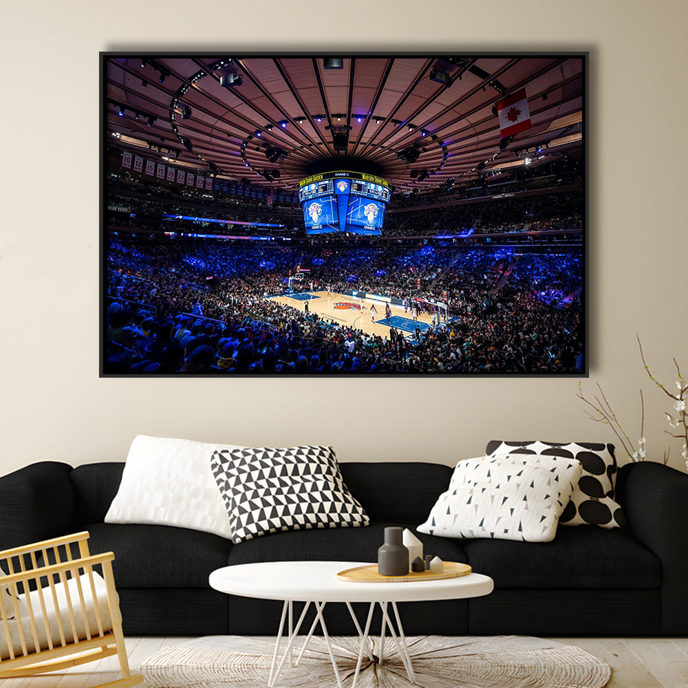 Madison Square Garden Stadium, Stadium Canvas, Sport Art, Framed Canvas Print Wall Art, Floating Frame