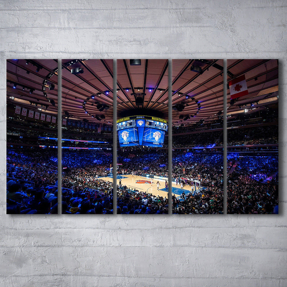 Madison Square Garden Stadium, Stadium Canvas, Sport Art, 5 Panel B, Extra Large Canvas, Canvas Print Wall Art