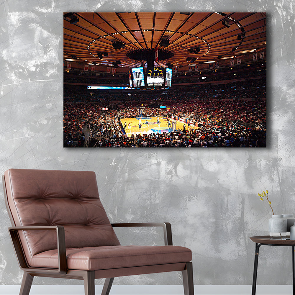 Madison Square Garden in New York, Stadium Canvas, Sport Art, Gift for him, Man Cave Decor, Art Print, Canvas Print Wall Art
