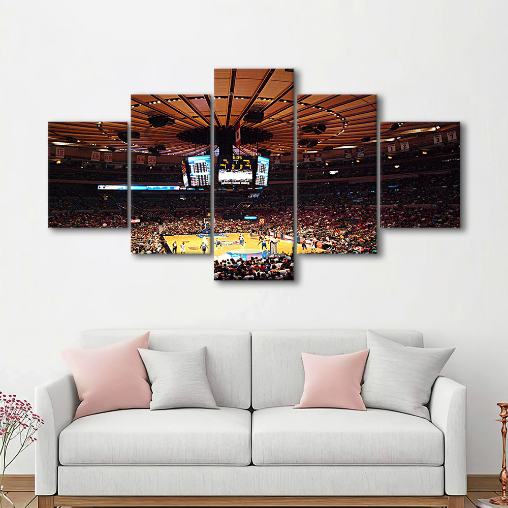 Madison Square Garden in New York, Stadium Canvas, Sport Art, Gift for him, 5 Panel, Large Canvas, Canvas Print Wall Art