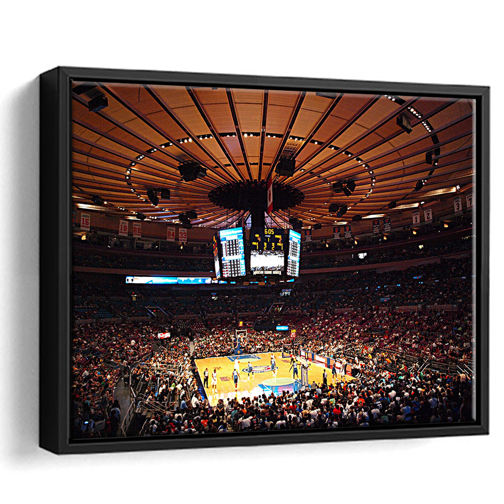 Madison Square Garden in New York, Stadium Canvas, Sport Art, Framed Canvas Print Wall Art, Floating Frame