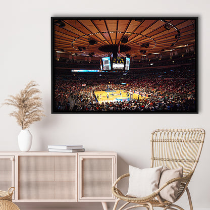 Madison Square Garden in New York, Stadium Canvas, Sport Art, Framed Canvas Print Wall Art, Floating Frame