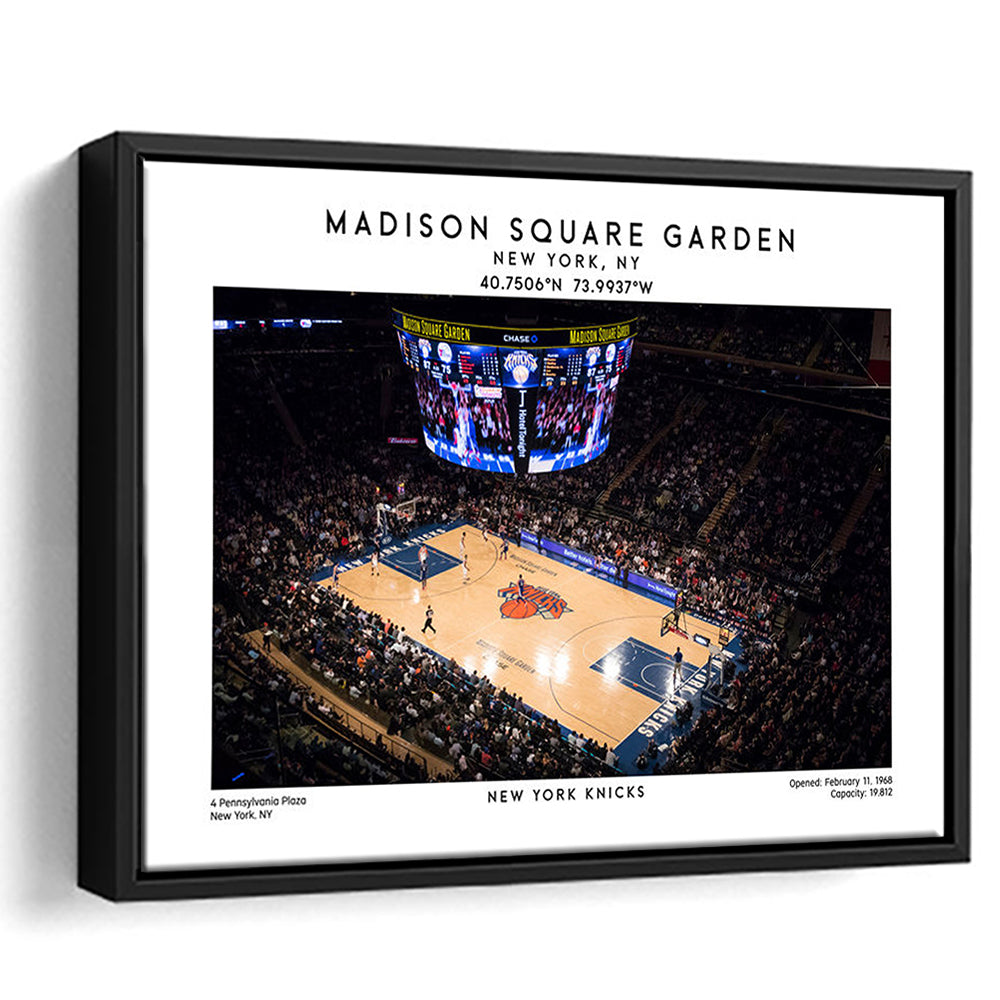 Madison Square Garden, NY Knicks Basketball Stadium Wall Art Print, Framed Canvas Print Wall Art