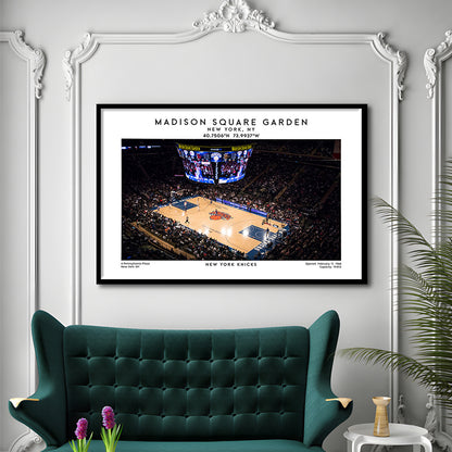 Madison Square Garden, NY Knicks Basketball Stadium Wall Art Print, Framed Art Print Wall Decor