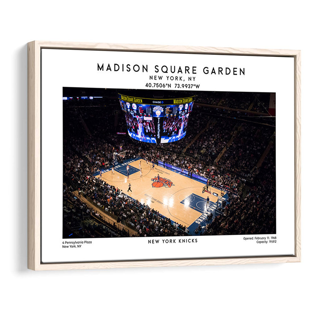 Madison Square Garden, NY Knicks Basketball Stadium Wall Art Print, Framed Canvas Print Wall Art