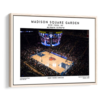 Madison Square Garden, NY Knicks Basketball Stadium Wall Art Print, Framed Canvas Print Wall Art