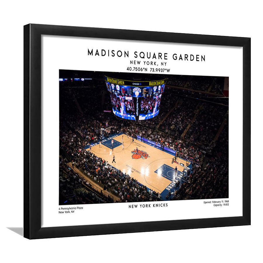 Madison Square Garden, NY Knicks Basketball Stadium Wall Art Print, Framed Art Print Wall Decor