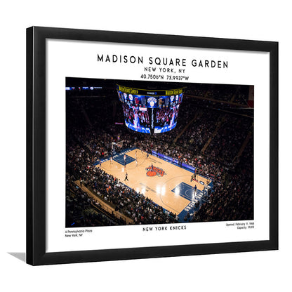 Madison Square Garden, NY Knicks Basketball Stadium Wall Art Print, Framed Art Print Wall Decor