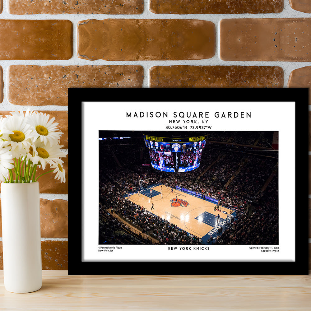 Madison Square Garden, NY Knicks Basketball Stadium Wall Art Print, Framed Art Print Wall Decor