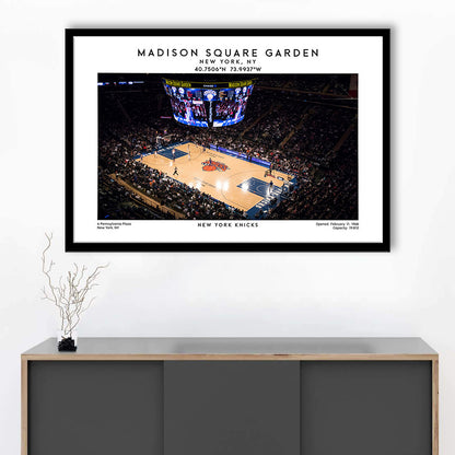Madison Square Garden, NY Knicks Basketball Stadium Wall Art Print, Framed Art Print Wall Decor