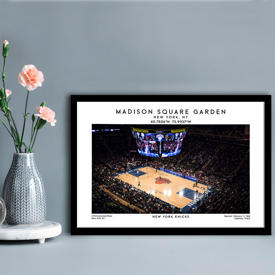 Madison Square Garden, NY Knicks Basketball Stadium Wall Art Print, Framed Art Print Wall Decor