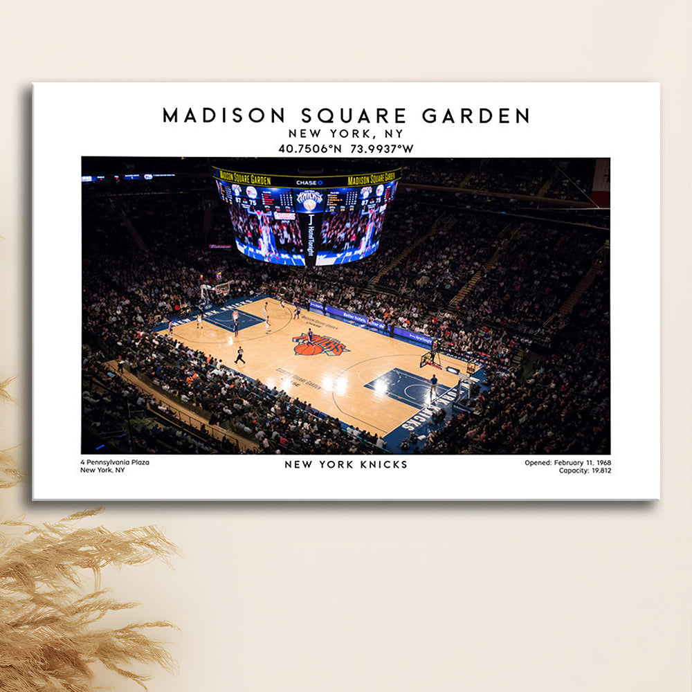 Madison Square Garden, NY Knicks Basketball Stadium Wall Art Print, Canvas Print Wall Art, Man Cave Gift