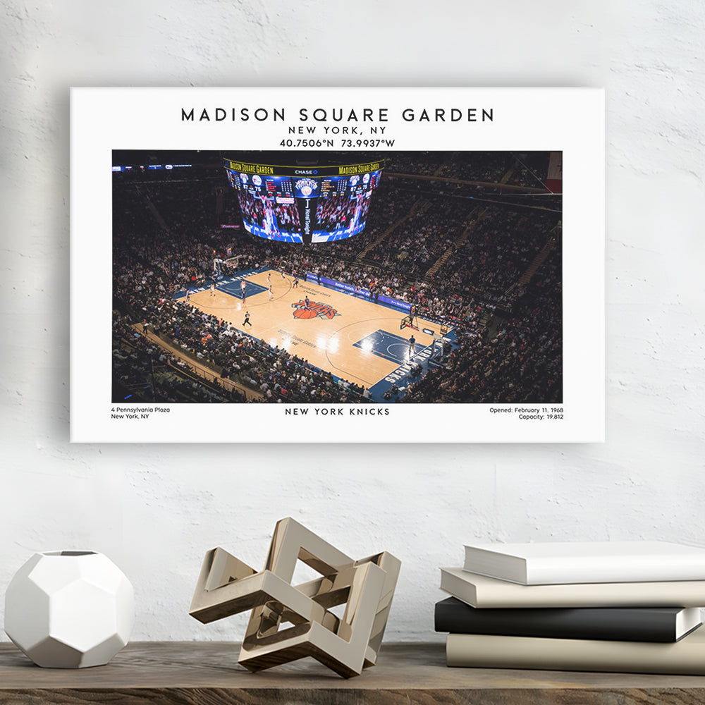 Madison Square Garden, NY Knicks Basketball Stadium Wall Art Print, Canvas Print Wall Art, Man Cave Gift