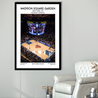 Madison Square Garden Print, New York Basketball Stadium Wall Art, Framed Art Prints Wall Decor