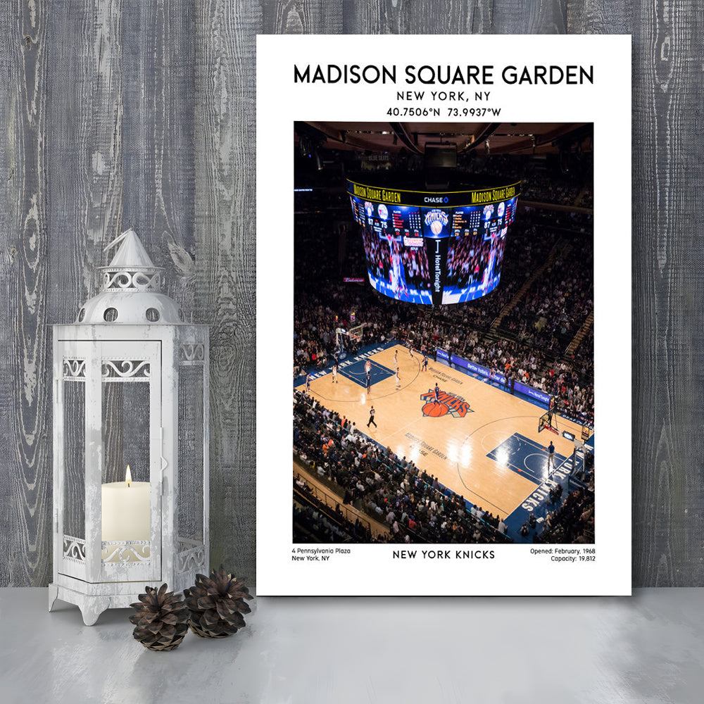 Madison Square Garden Print, New York Basketball Stadium Wall Art, Canvas Prints Wall Art, Man Cave Decor