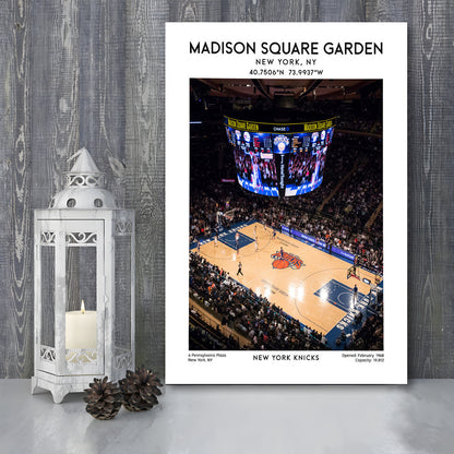 Madison Square Garden Print, New York Basketball Stadium Wall Art, Canvas Prints Wall Art, Man Cave Decor