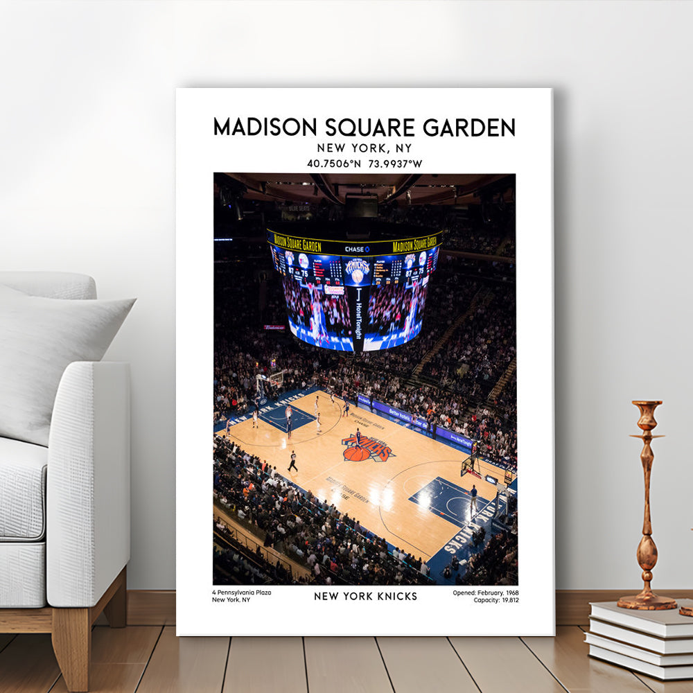 Madison Square Garden Print, New York Basketball Stadium Wall Art, Canvas Prints Wall Art, Man Cave Decor