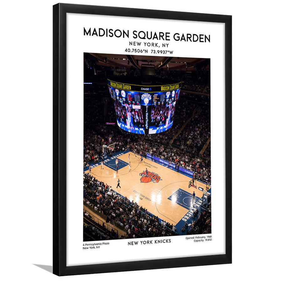 Madison Square Garden Print, New York Basketball Stadium Wall Art, Framed Art Prints Wall Decor