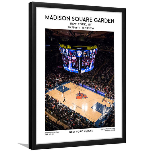 Madison Square Garden Print, New York Basketball Stadium Wall Art, Framed Art Prints Wall Decor
