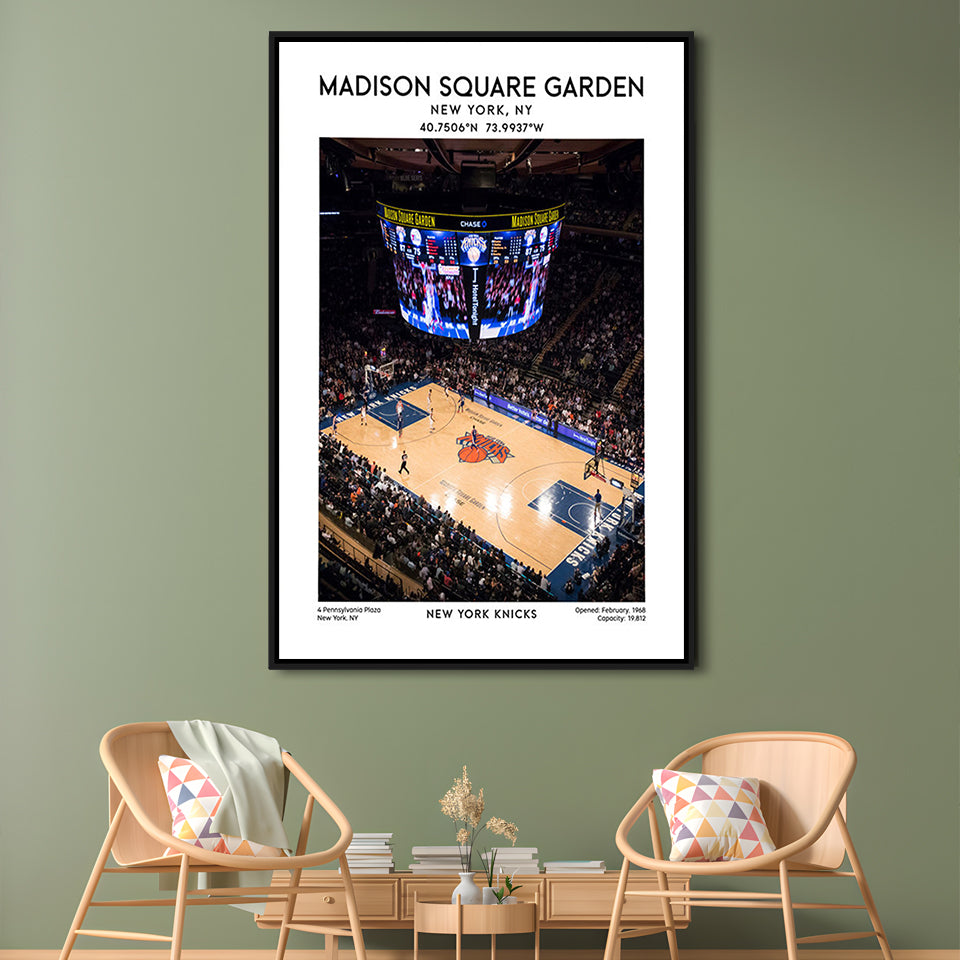 Madison Square Garden Print, New York Basketball Stadium Wall Art, Framed Canvas Prints Wall Art