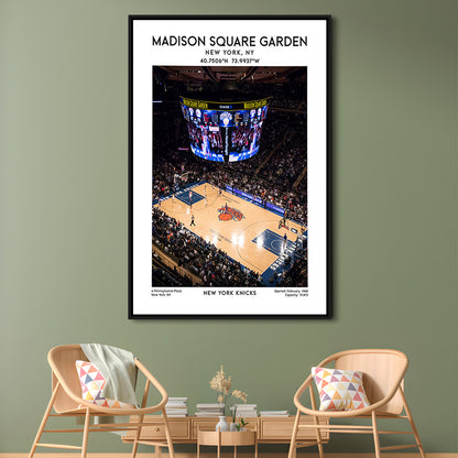 Madison Square Garden Print, New York Basketball Stadium Wall Art, Framed Canvas Prints Wall Art
