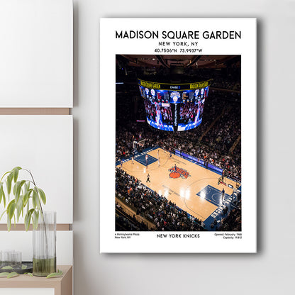 Madison Square Garden Print, New York Basketball Stadium Wall Art, Canvas Prints Wall Art, Man Cave Decor