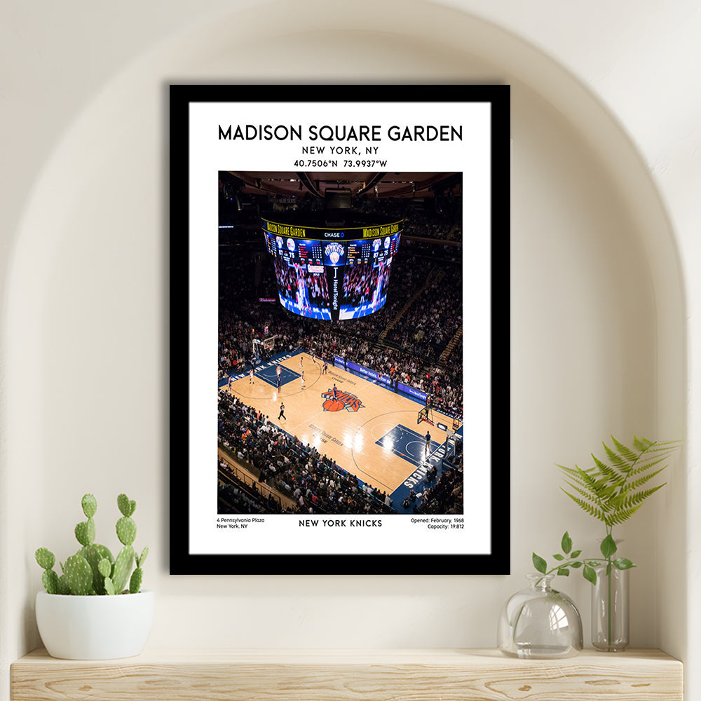 Madison Square Garden Print, New York Basketball Stadium Wall Art, Framed Art Prints Wall Decor