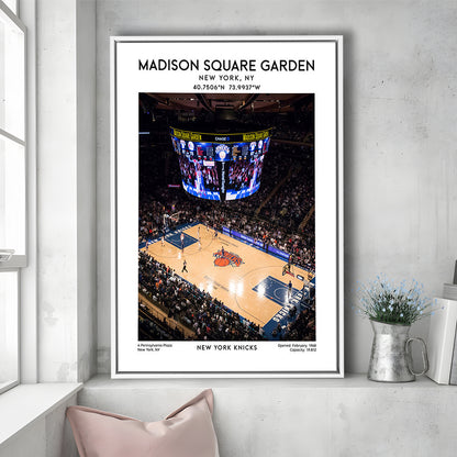 Madison Square Garden Print, New York Basketball Stadium Wall Art, Framed Canvas Prints Wall Art