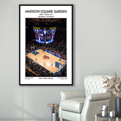 Madison Square Garden Print, New York Basketball Stadium Wall Art, Framed Canvas Prints Wall Art
